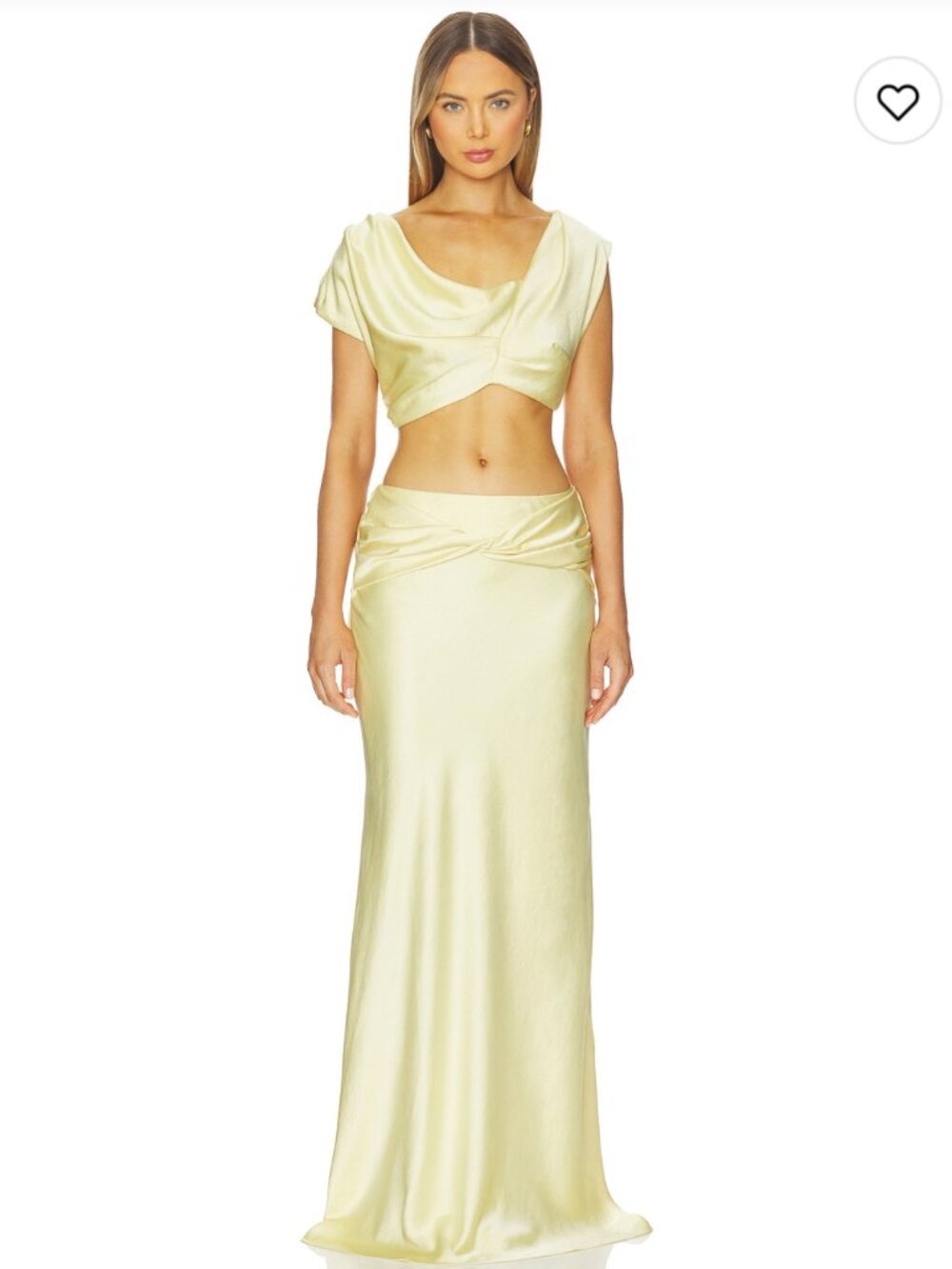 Arcina Ori Popcorn Andi Maxi Skirt + Draped Crop Top Matching Set